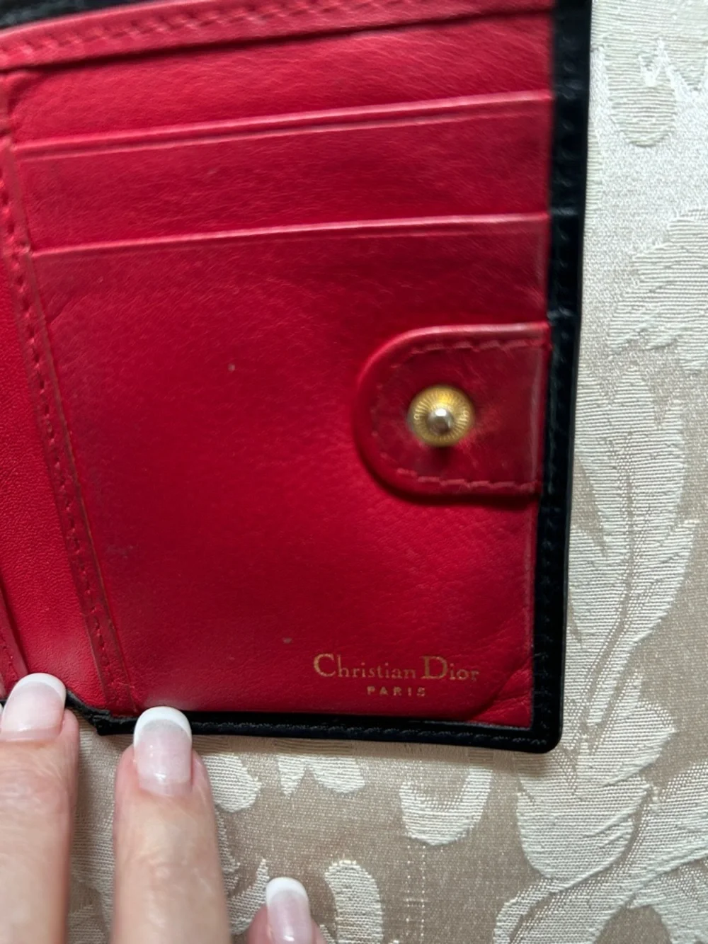 7032. Authentic Christian Dior Black Leather Wallet w/COA. Soft buttery leather.